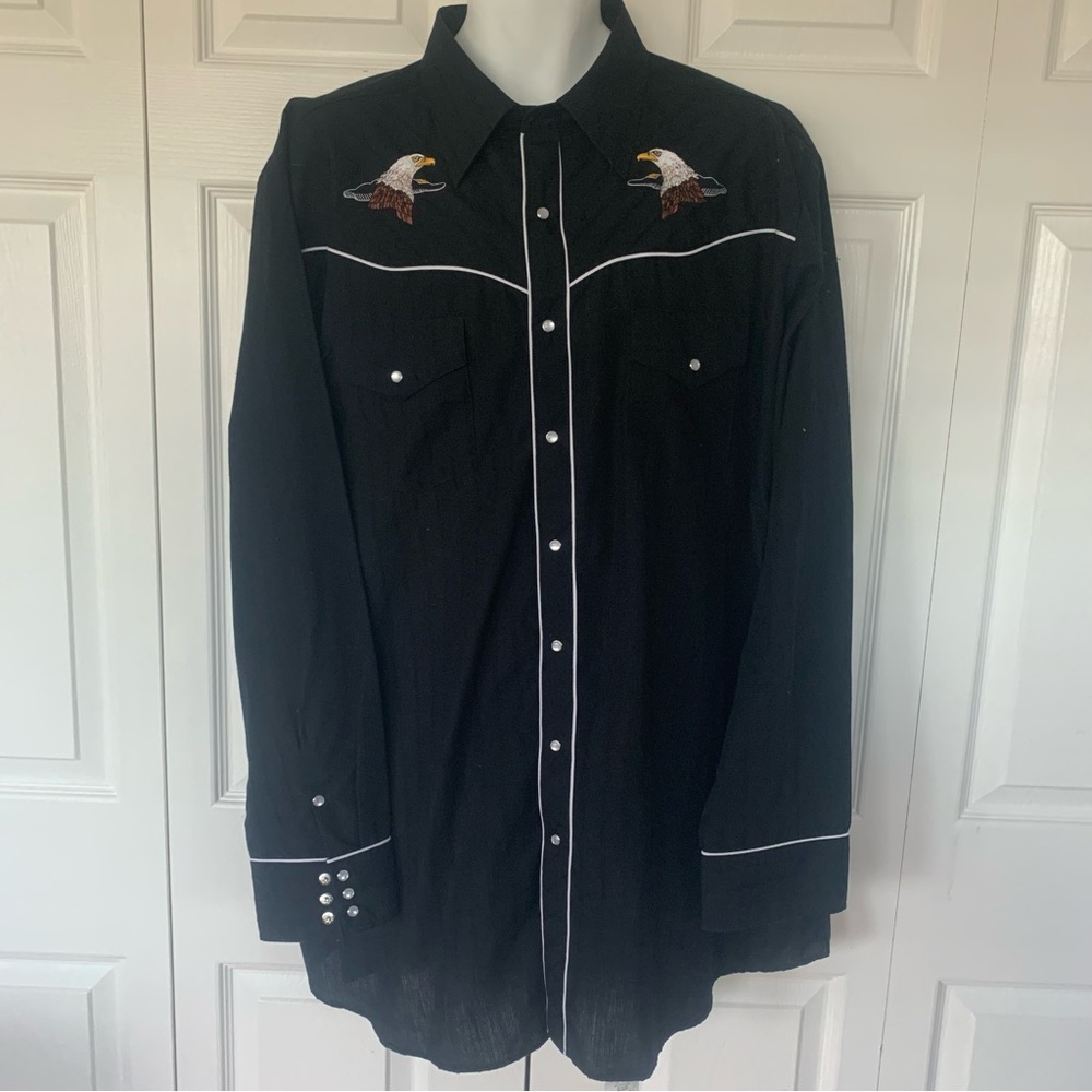 Bald eagle western button down. Xxl